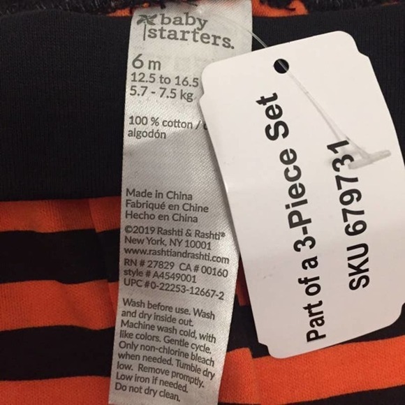 Nwt 6 Mo Infant Bat Complete Outfit Legging Set - Picture 7 of 7